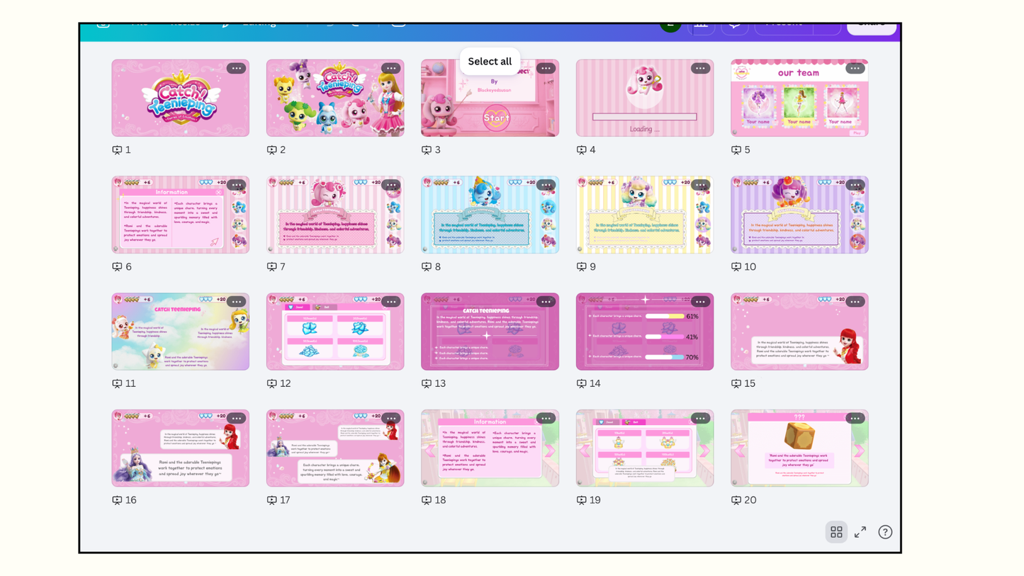 Cute Magical Princess canva Presentation Template – Inspired by Kawaii Fantasy Characters