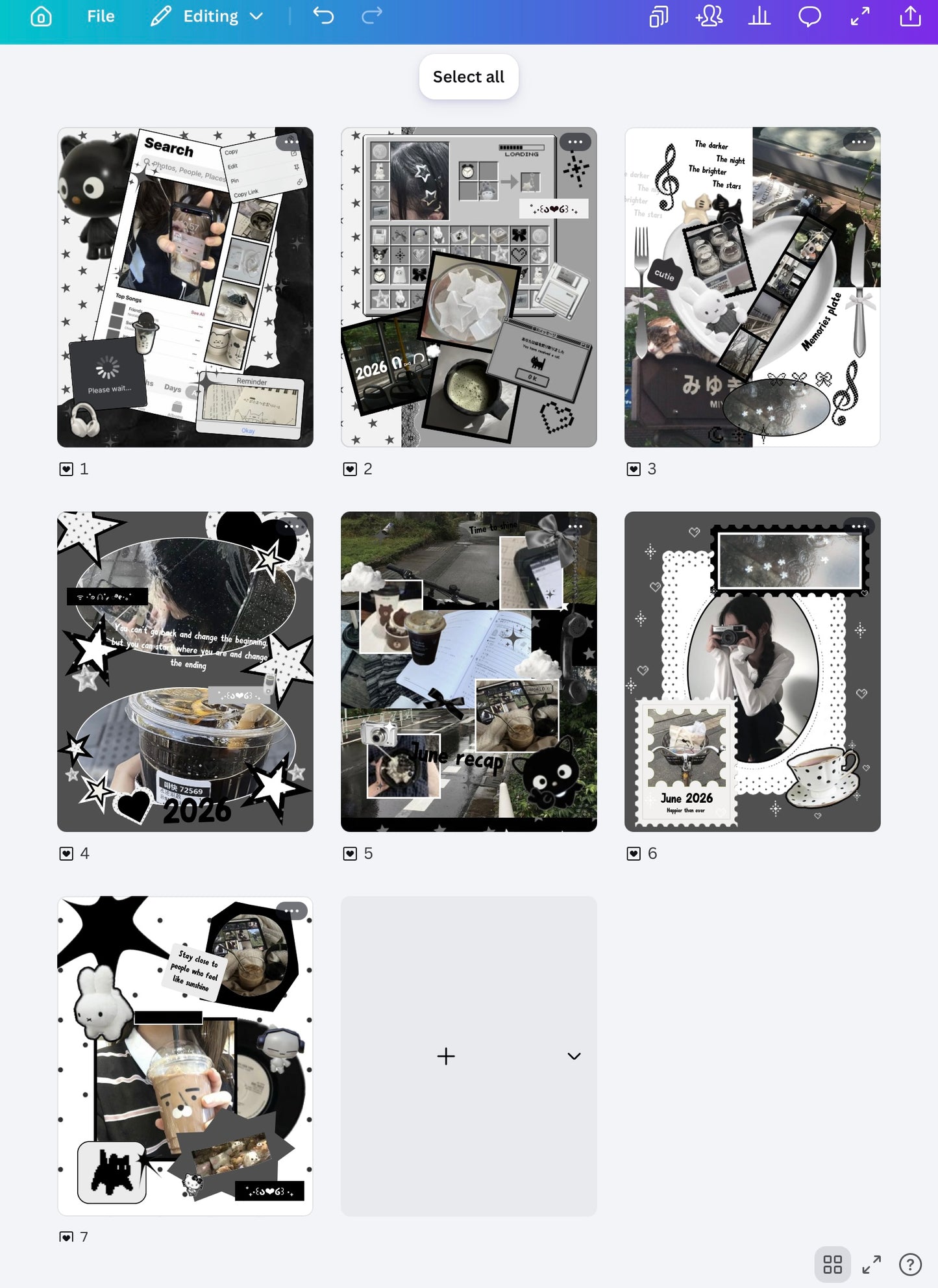 Black & White Instagram Post Template Bundle 7 Editable Canva Instagram Posts (4:5 Ratio)