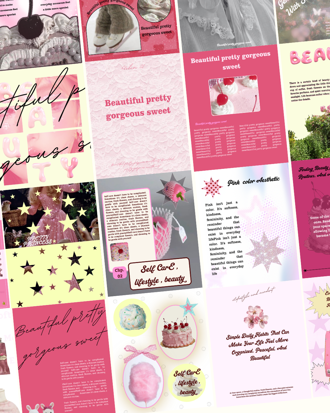 Pretty Pink Girly Instagram Post Template Bundle 30 Editable Canva Instagram Posts (4:5 Ratio)
