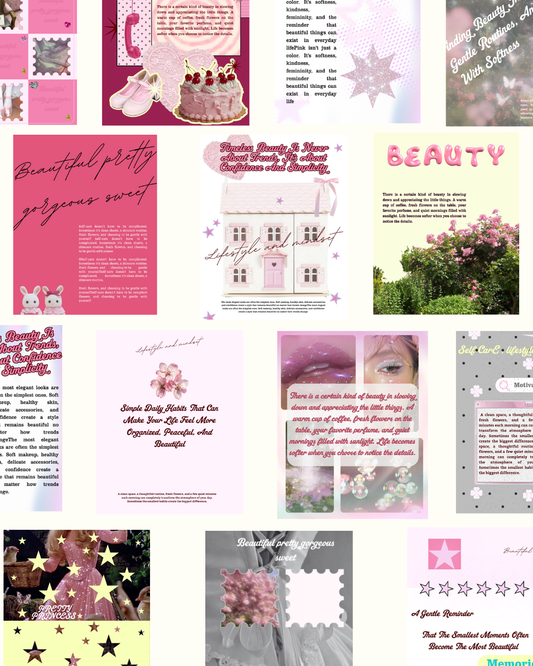 Pretty Pink Girly Instagram Post Template Bundle 30 Editable Canva Instagram Posts (4:5 Ratio)