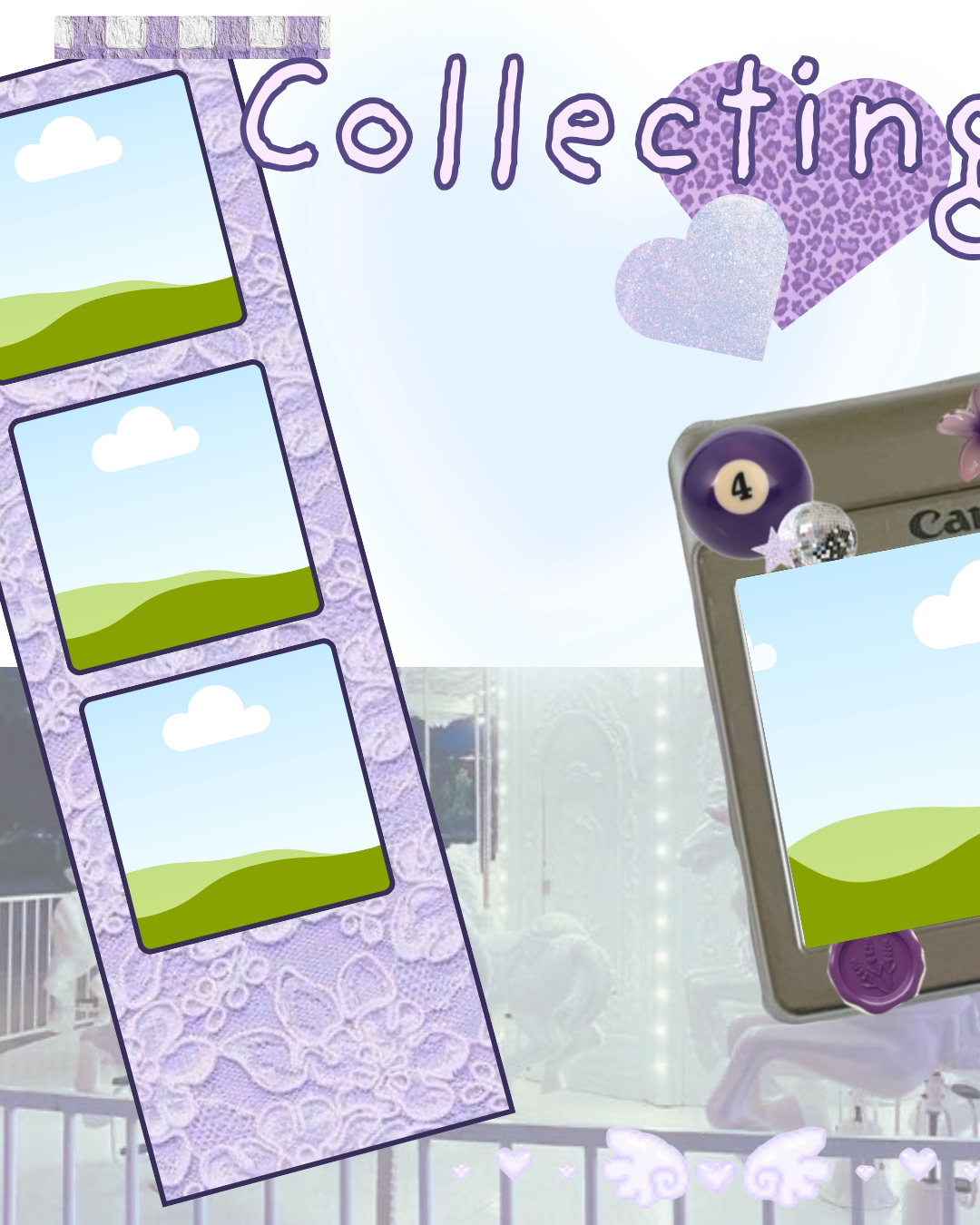 Lavender & Sky Blue Photo Carousel Template 5 Editable Canva Photo Layout Slides (4500 × 1350 px)