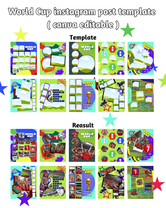 World Cup 2026 Photo Collage Template Bundle
7 Editable Canva Photo Collage Templates (4:5 Ratio)